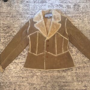 Wilsons Leather Tan and Cream Blazer